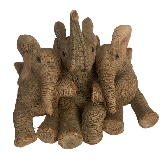 Vtg Tuskers 90929 Love Is A Family Elephant Trio Figurine 2” x 2.75” Resin - Picture 1 of 7